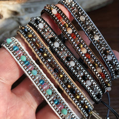 Boho Wrap Bracelet Glass Seed Beads Hand Woven Colorful Friendship Bracelet