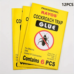 12pcs Cockroach Sticker Trap Sticky Board Insect Traps Indoor Outdoor