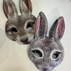2pcs Plush Rabbit Masks for Halloween Easter Christmas Parties