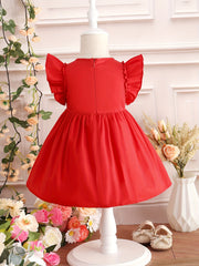 Cute Baby Girl Block Bowknot Princess Dress