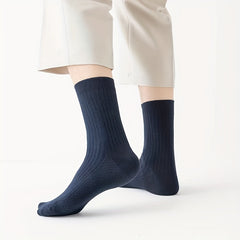 Men's Striped Crew Socks, Moisture Wicking, All Season, 5 Pairs