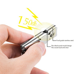 High Decibel Whistle Stainless Steel Keychain Pipe Outdoor Emergency Tool