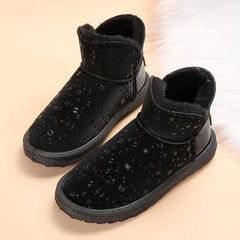 Women's Letter Patched Snow Boots - Lightweight & Comfy