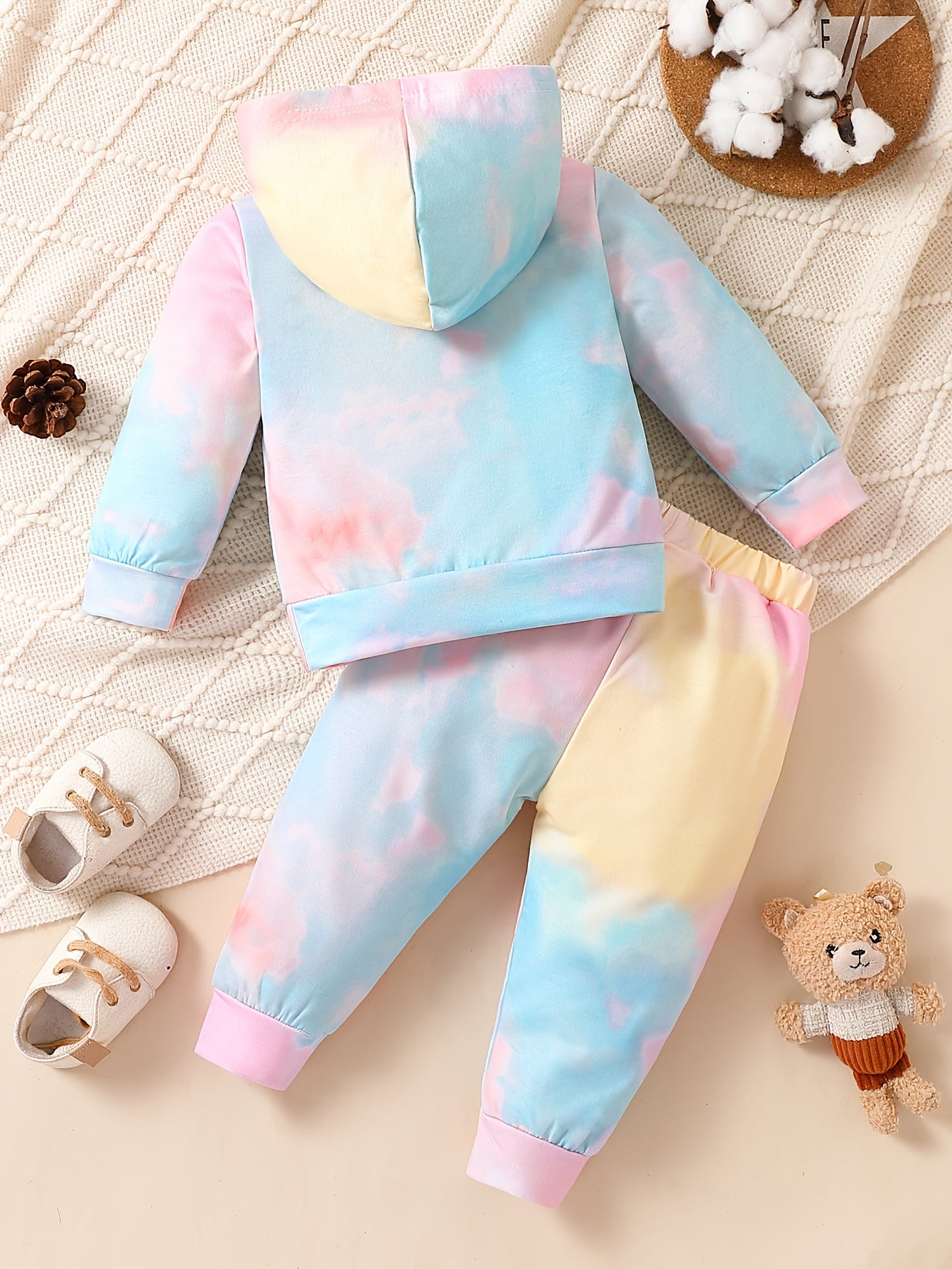 Toddler Girls Tie Dye Hoodie Pants Set