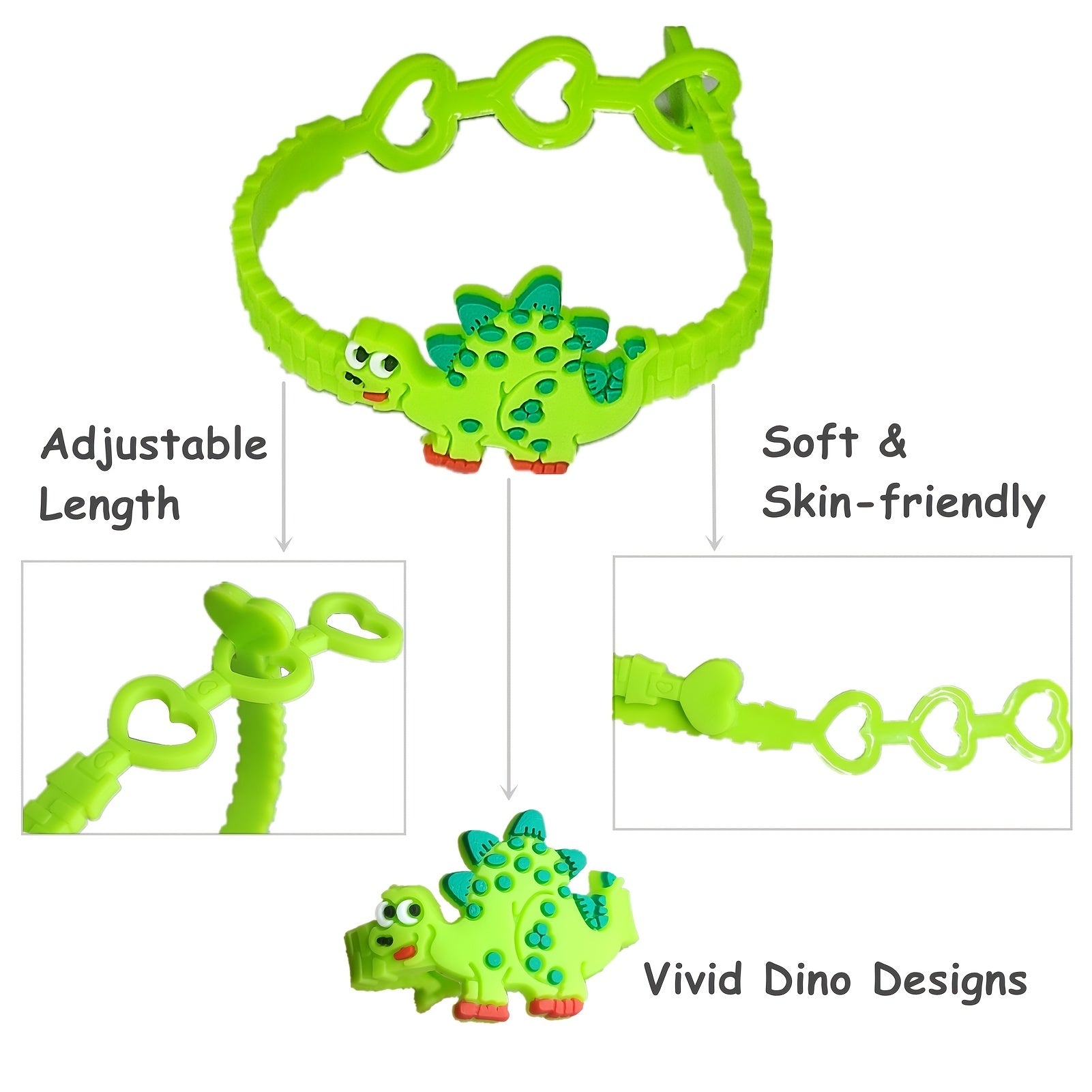24Pcs Dinosaur Silicone Bracelets Party Favors Kids Boys Girls Birthdays