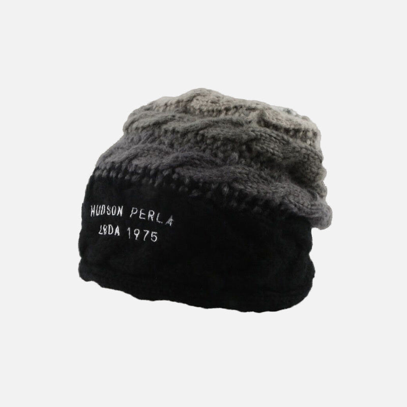 Gradient Layered Beanie Hat Winter Warm Woolen Earmuffs Knitted Hat