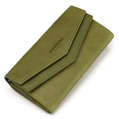 HUMERPAUL Women's Leather Wallet Envelope Clutch RFID Snap Closure