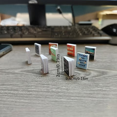 Set of 20 Mini Dollhouse Books for Learning Rooms, Libraries - 1:12 Scale