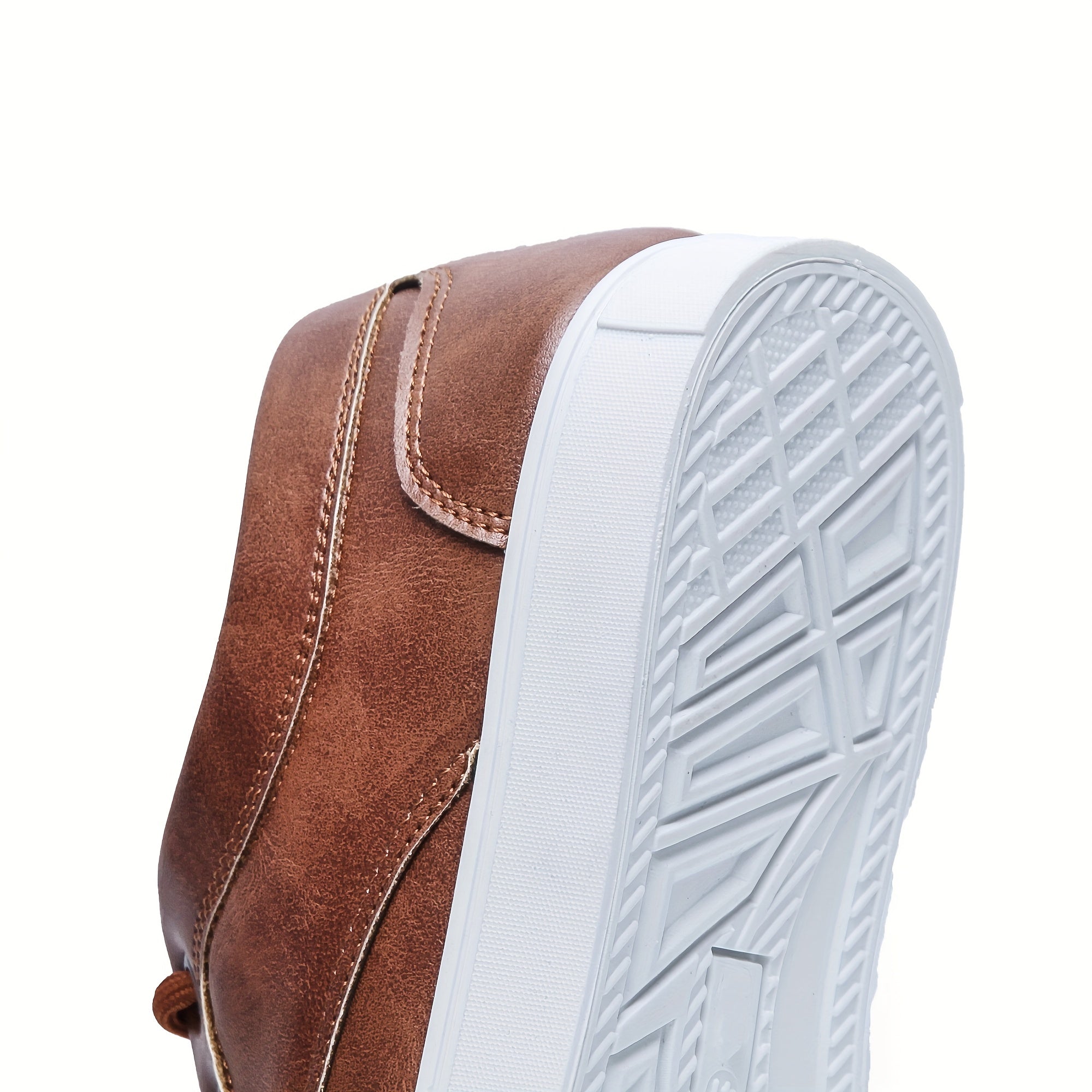 Men's Lace-up PU Leather Skate Shoes with Good Grip