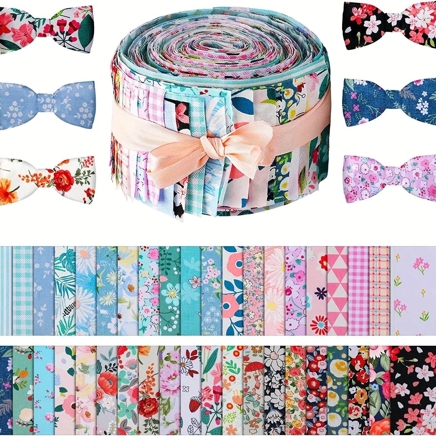 40pcs Patchwork Fabric Multicolor Cotton Sewing Quilting Material DIY