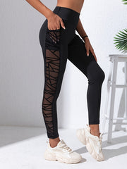 Mesh Contrast Yoga Pants High Stretch Leggings