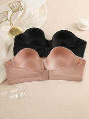 2 Pack Plus Size Molded Cup Multiway Full Cover Bras with Removable Straps