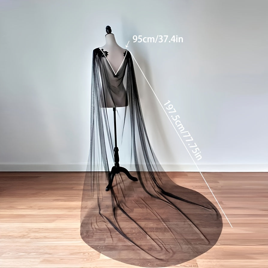 Retro Embroidery Bridal Cape for Weddings & Halloween