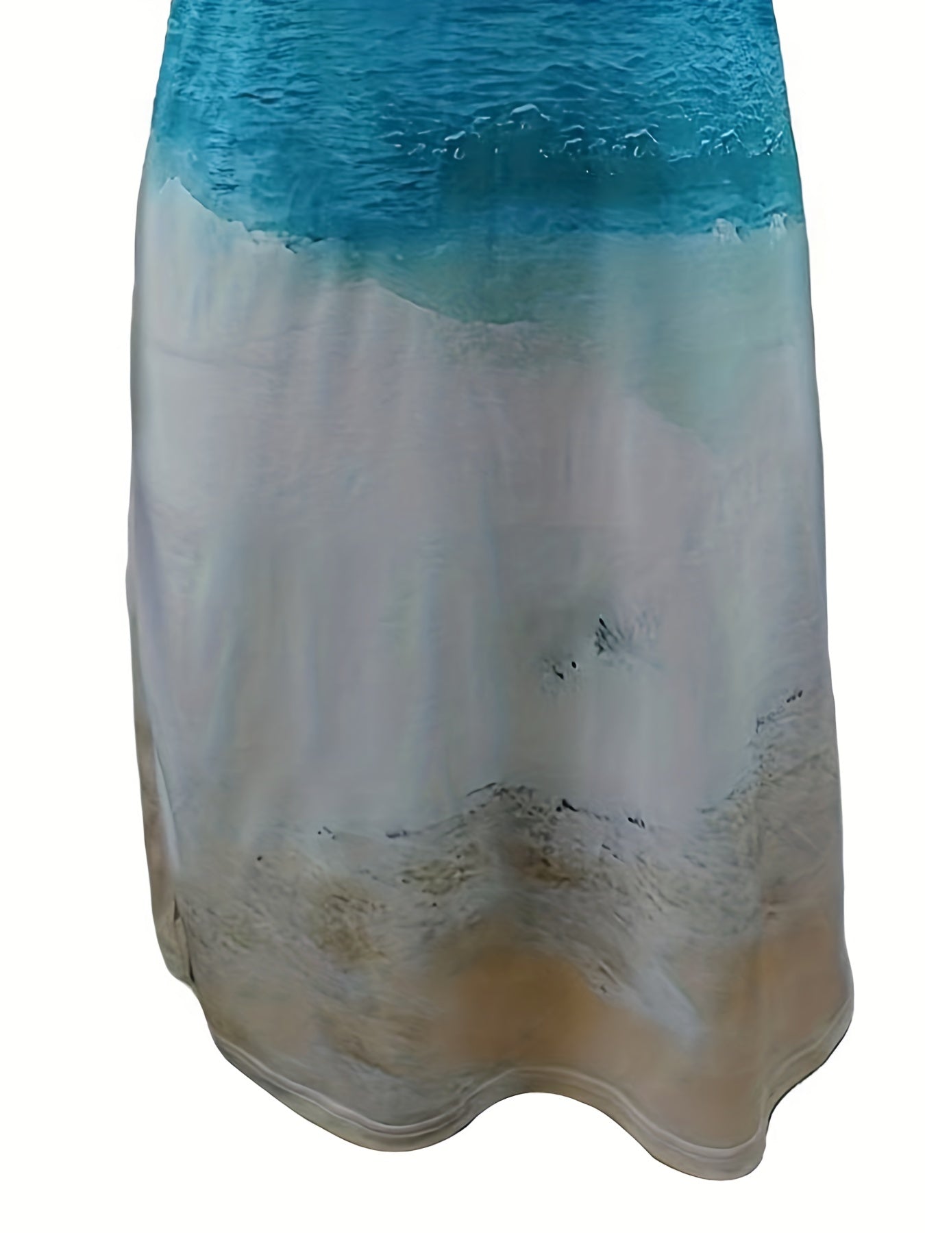 Ombre Print V Neck Short Sleeve Dress