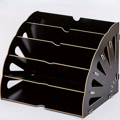 Wooden File Rack Desktop Storage Box