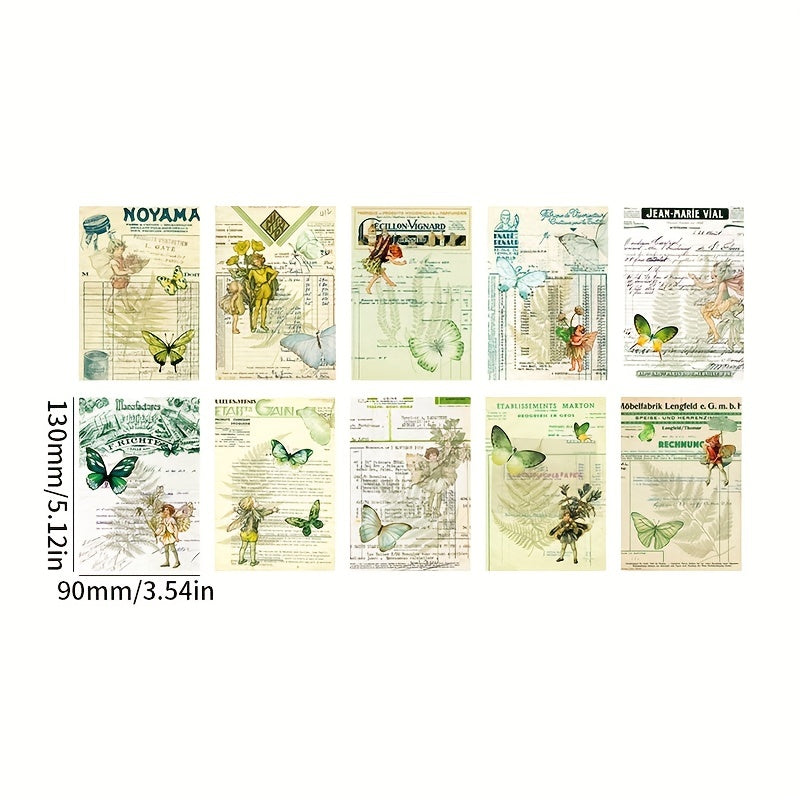 50pcs Flower Fairy Theme Retro Bill Decoration Pack