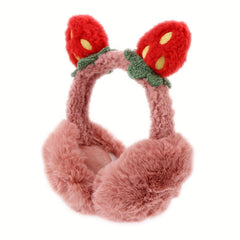 Strawberry Earmuffs Ear Warmers For Winter Soft Plush Headbands