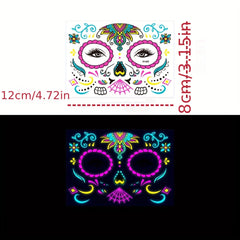 Luminous Fluorescent Stickers Halloween Dress Party Tattoo Stickers