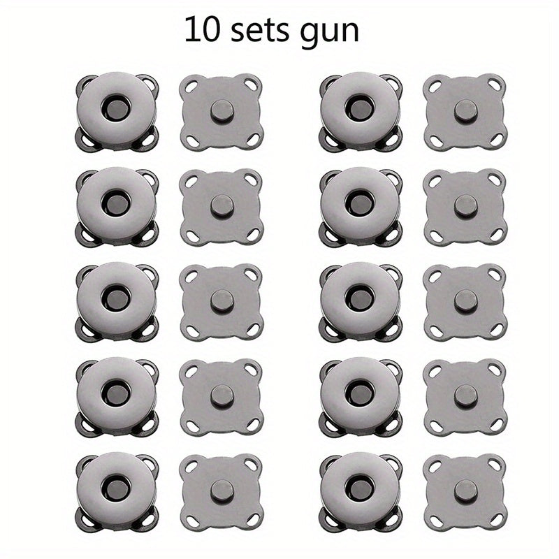 10pcs Magnetic Snap Fasteners Clasps for Handbag Purse Wallet Craft Bags DIY