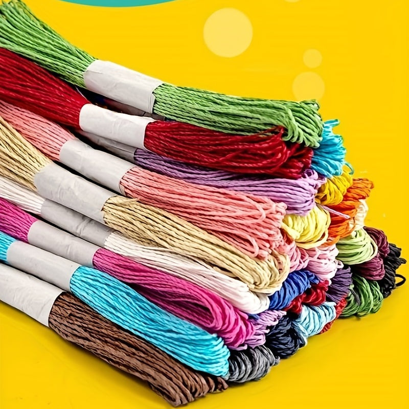 24 Colors Long Paper Rope Paste Painting DIY Material Kindergarten Decoration
