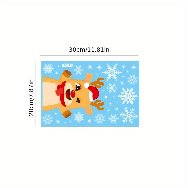 3pcs Christmas Snowflake Window Cling Stickers For Glass Xmas Decorations