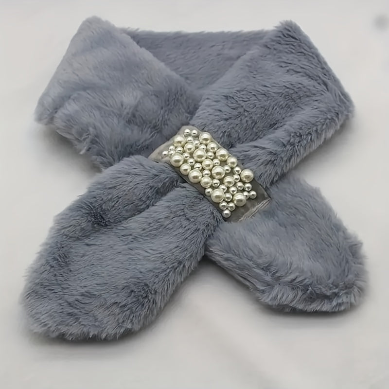 Faux Fur Warm Scarf Plush Winter Scarf Soft Warm Coldproof Windproof
