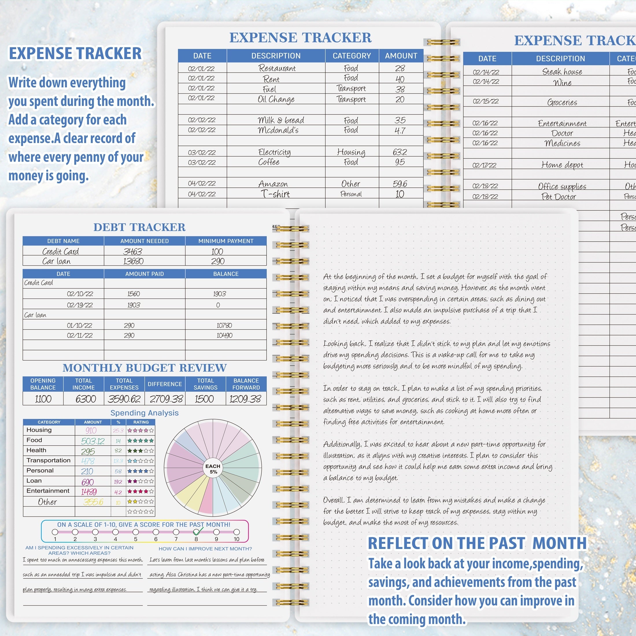 Budget Planner Monthly Finance Organizer Expense Tracker Notebook