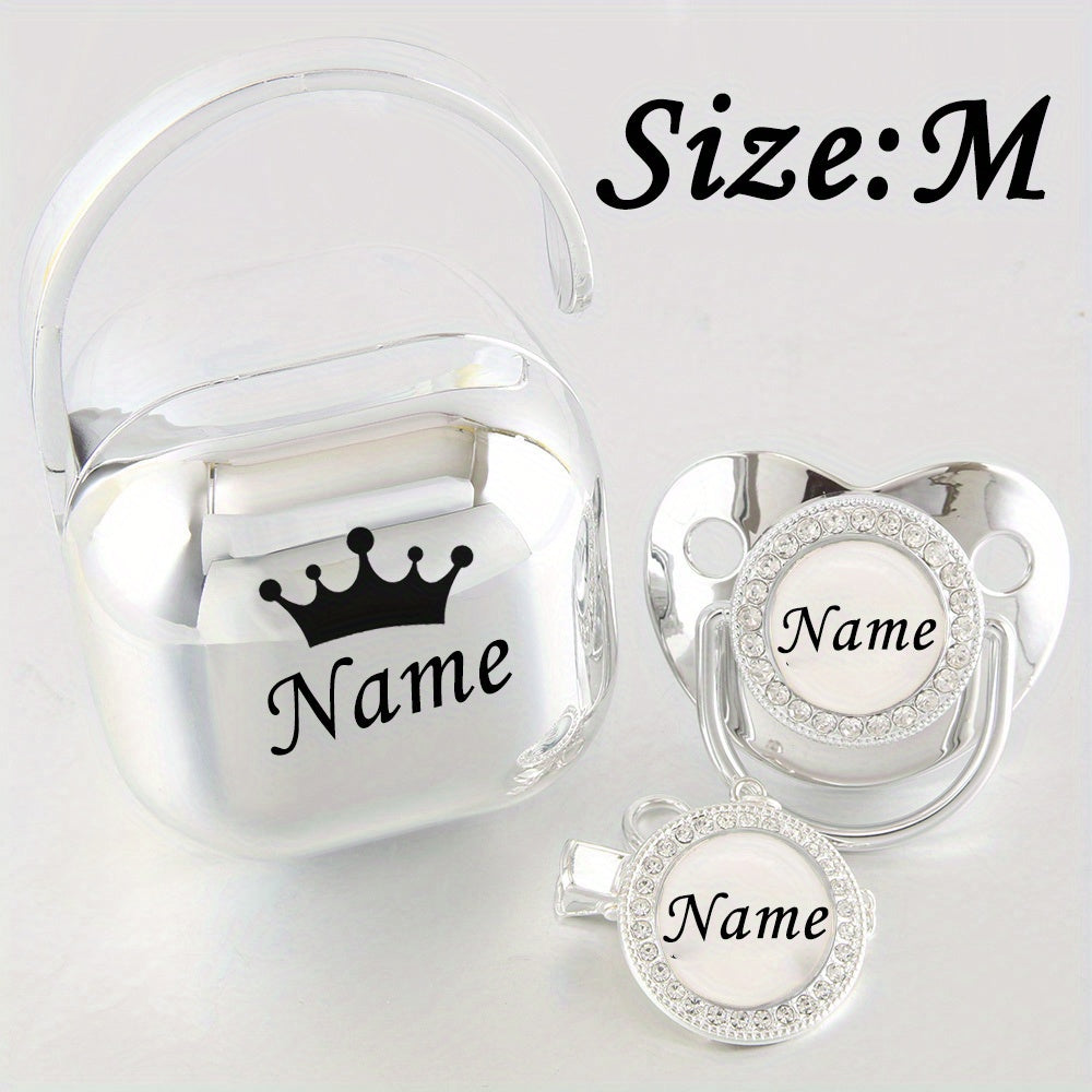 Personalized Baby Pacifier Set with Name, Box & Clip