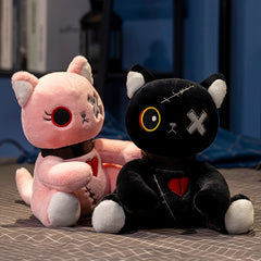 Gothic Cat Plush Toy Creepy Kitten Stuffed Animal Halloween Easter Christmas