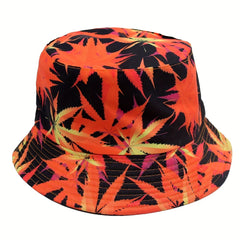 Maple Leaf Print Fisherman Hat Sunshade Sunscreen Basin Hat