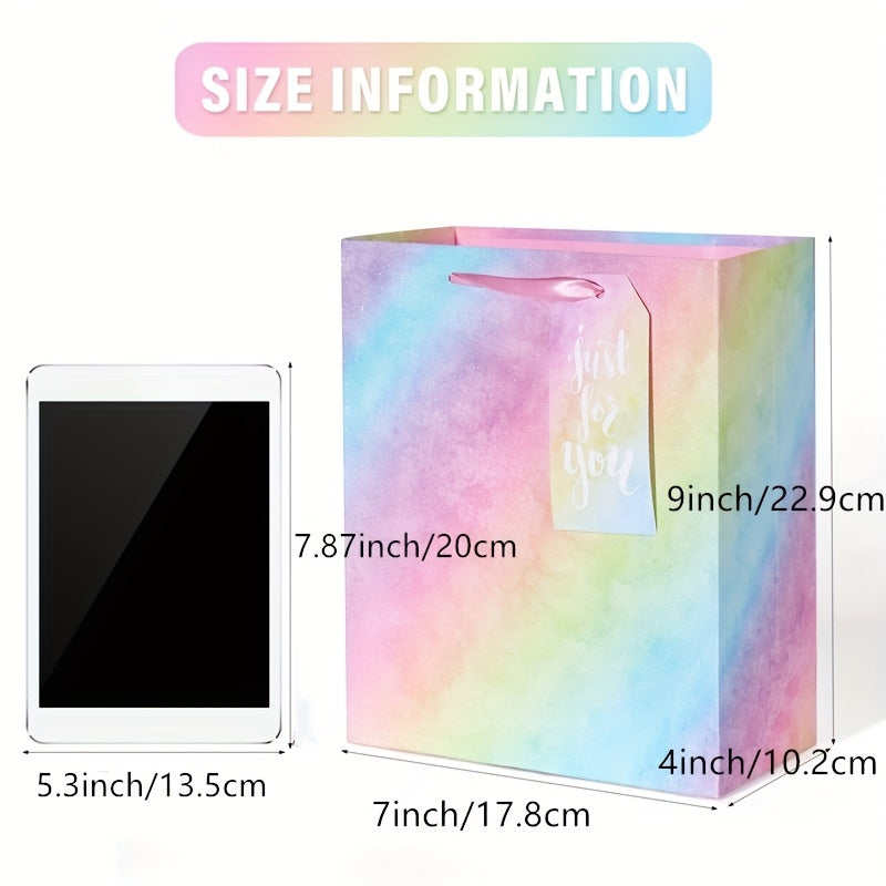4 Pack Glitter Gift Bags with Tissue Paper for Special Occasions