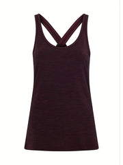 Women's Plus Size Cross Back Yoga Tank Top