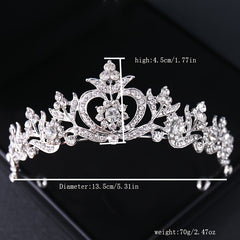 Baroque Rhinestone Crystal Tiara Bridal Headpiece Hair Jewelry