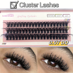 60 Pcs Cluster Lashes 60D 80D DD Curling 12 14 16mm Individual Lash Extensions