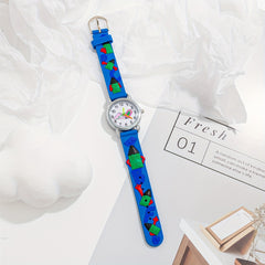 Kids Crayon Print Silicone Quartz Watch for Gift