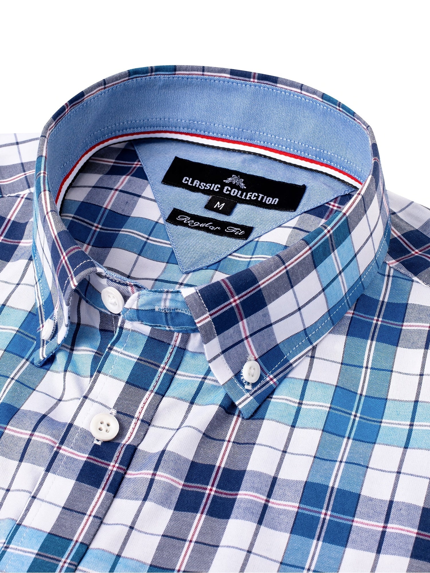Men's Plaid Graphic Shirt Casual Cotton Lapel Button Down Long Sleeve Shirt