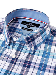 Men's Plaid Graphic Shirt Casual Cotton Lapel Button Down Long Sleeve Shirt