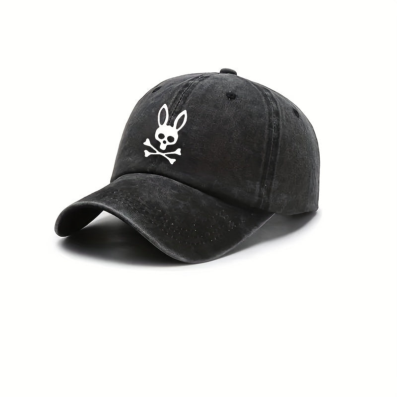 Outdoor Rabbit Printed Peaked Cap for Hiking Mountaineering Fishing