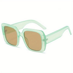Square Wide Leg Sunglasses Metal Stainless Hinge UV400