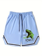 Dinosaur Graphic Basketball Shorts for Men