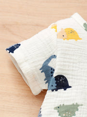 Baby Boys 2pcs Animal Pattern Short Sleeve Shorts Summer Set