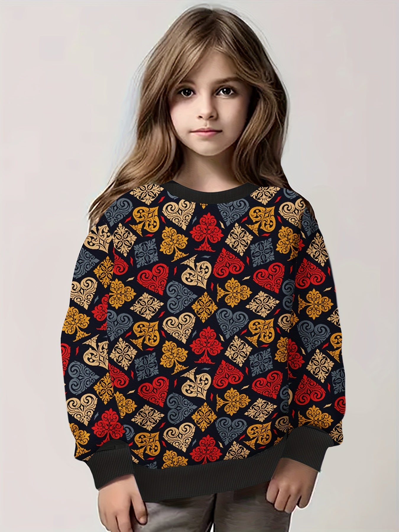 Girls Boys Creative Pattern Sweatshirt Pullover Spring Fall Sports Gift