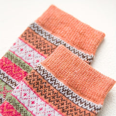 5 Pairs Geometric Pattern Retro Ethnic Crew Socks Women's Stockings