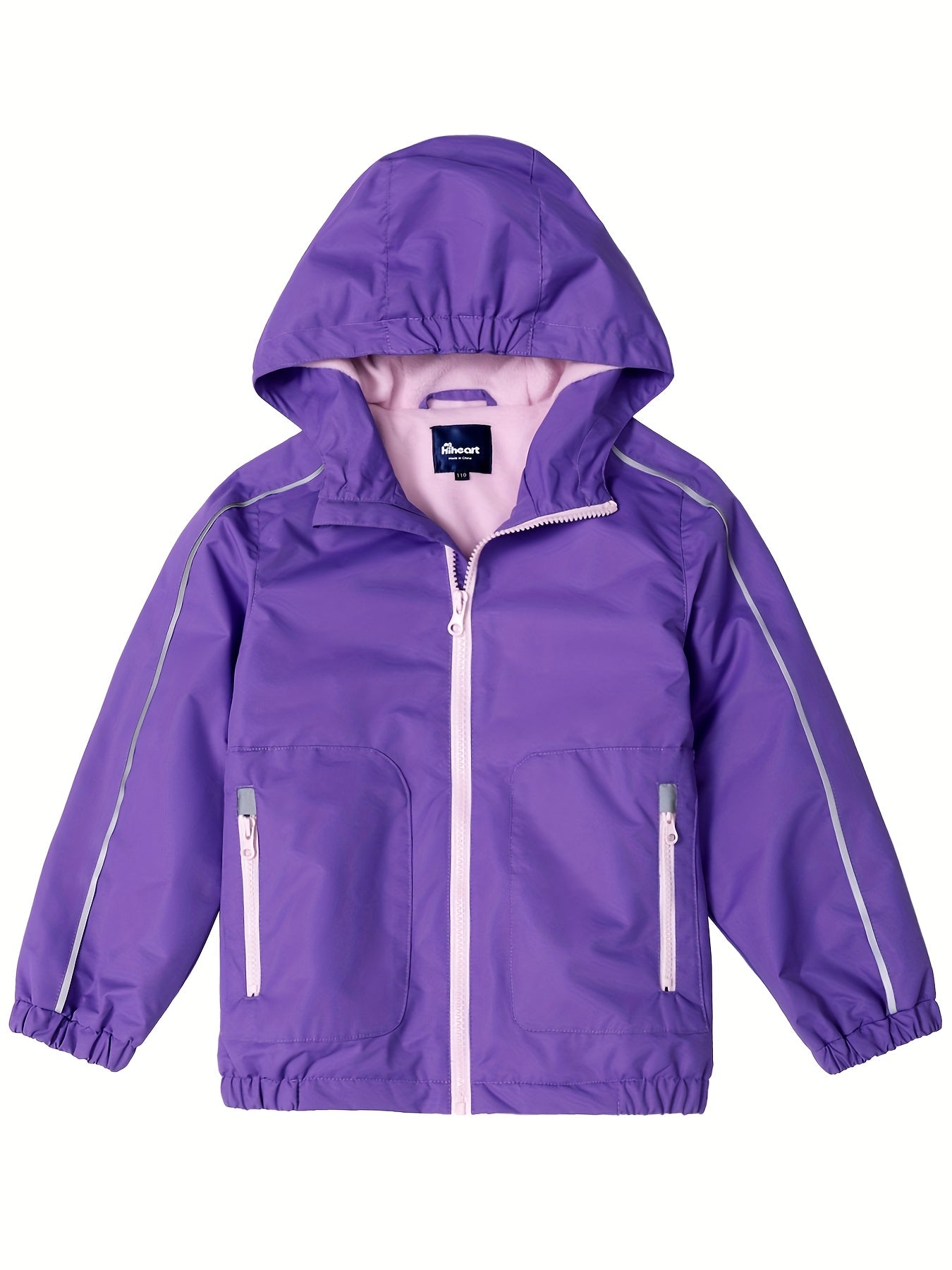 Kids Waterproof Hooded Jacket Athletic Thermal Fleece
