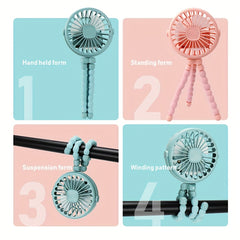 Portable Fan Three Speed Wind Desktop Handheld Standable Fan