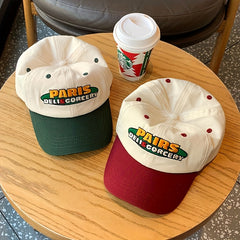 Unisex Retro Campus Style Baseball Cap with Letter Embroidery
