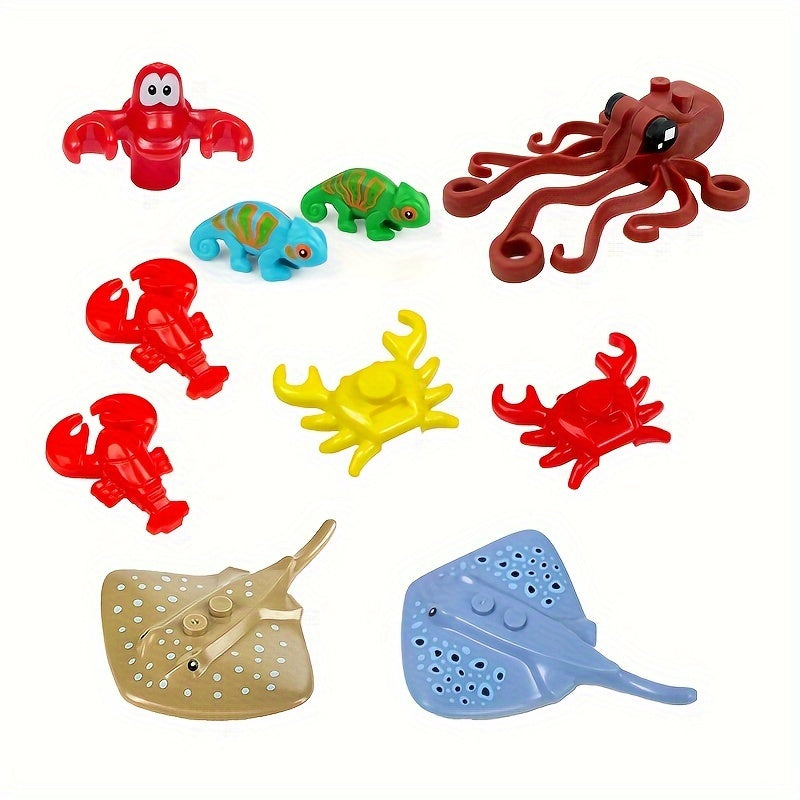 10PCS Ocean Animals Building Blocks Educational Set for Kids