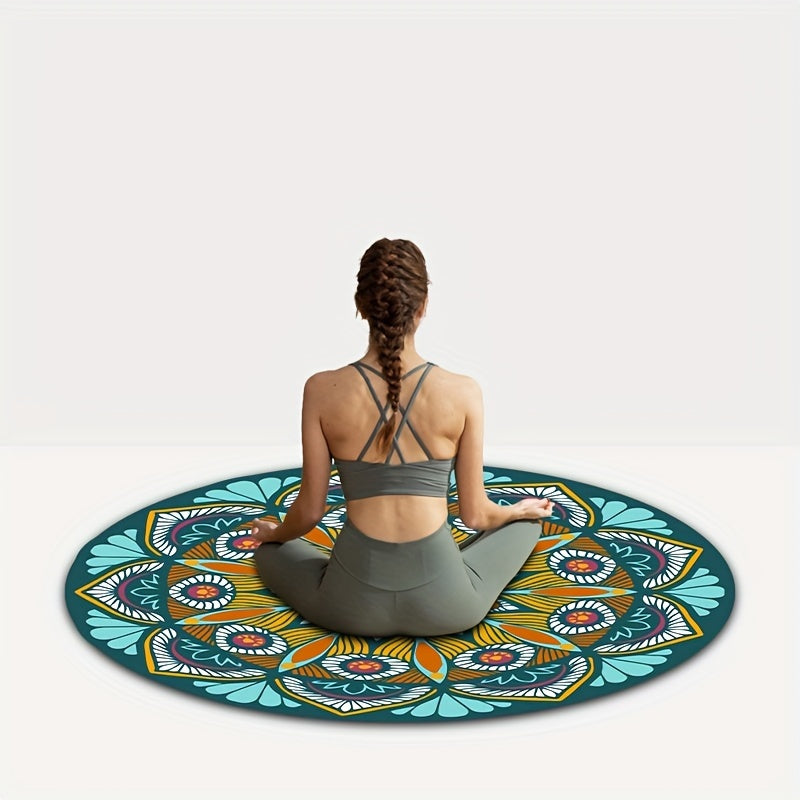 1pc Round Non Slip Yoga Exercise Mat For Pilates