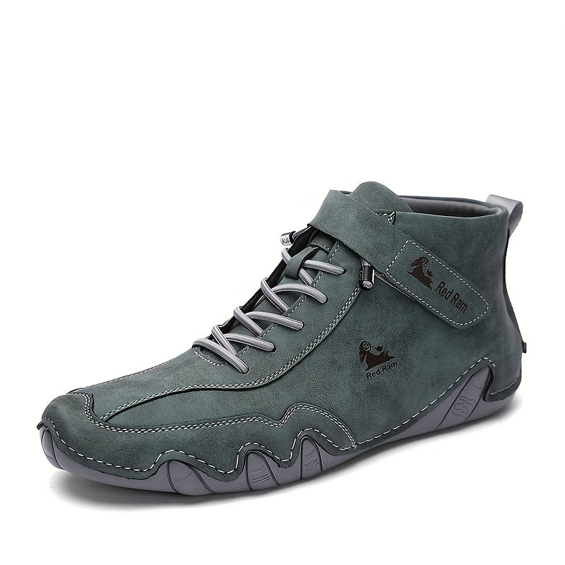 Men's Lace up Boots Casual Walking Shoes Leather Shoes