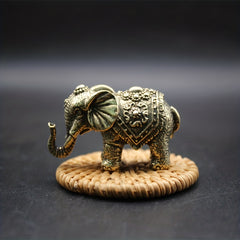 Solid Brass Elephant Keychain Men Handle Antique Pendant
